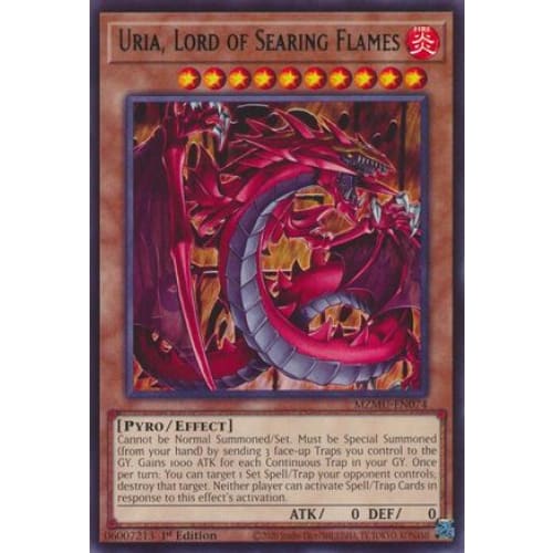 Uria, Lord of Searing Flames - MZMU-EN074 Rare 1st Edition