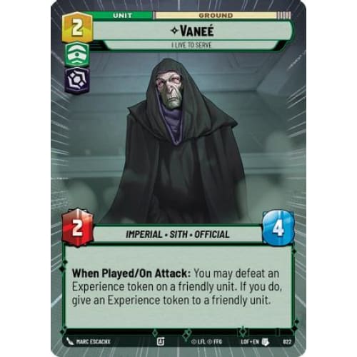 Vanee - I Live to Serve (Hyperspace Foil) (822)  Foil