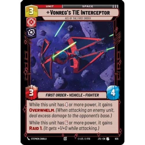 Vonreg's TIE Interceptor - Ace of the First Order (Foil) (635)  Foil