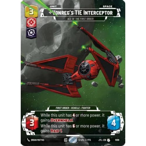 Vonreg's TIE Interceptor - Ace of the First Order (Prestige Foil) (1066)  Foil