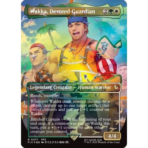 Wakka, Devoted Guardian (Borderless) (Chocobo Track Foil) (FIC-477) Foil