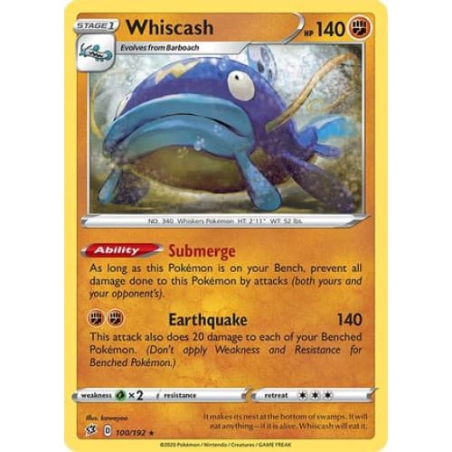 Whiscash (100) Rare Classic