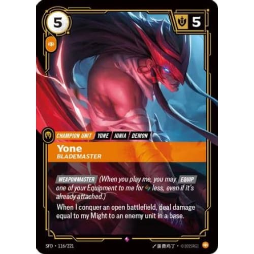Yone - Blademaster (116/221) - Spiritforged Foil