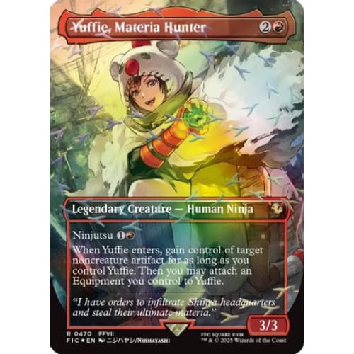 Yuffie, Materia Hunter (Borderless) (Chocobo Track Foil) (FIC-470) Foil